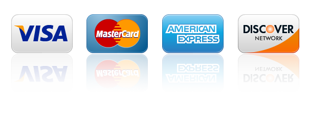 WE ACCEPT ALL MAJOR CREDIT & DEBIT CARDS